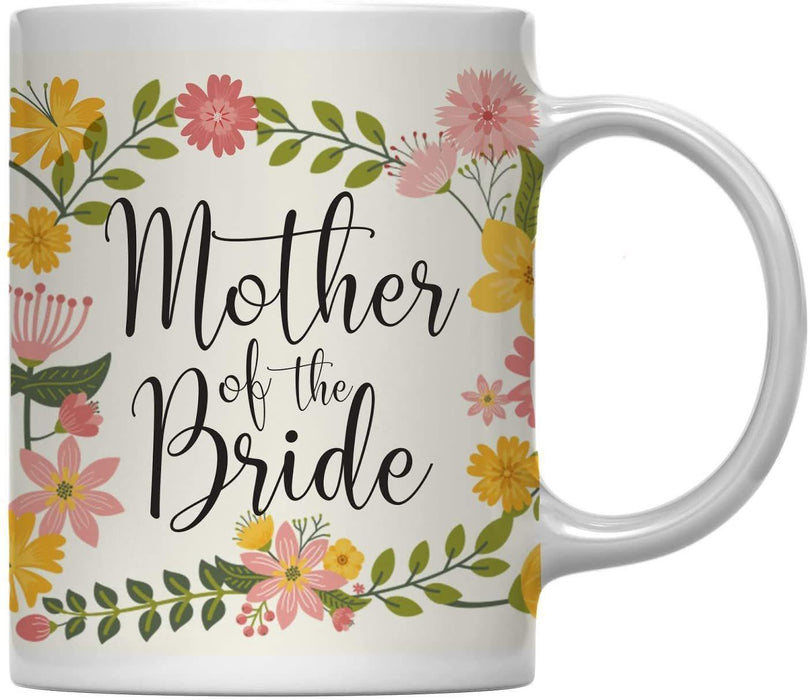 Floral Flowers Wedding Party Ceramic Coffee Mug-Set of 1-Andaz Press-Bride-