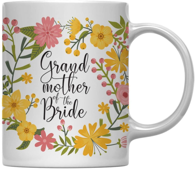Floral Flowers Wedding Party Ceramic Coffee Mug-Set of 1-Andaz Press-Grandmother of the Bride-