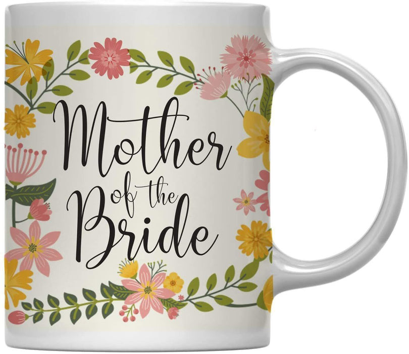 Floral Flowers Wedding Party Ceramic Coffee Mug-Set of 1-Andaz Press-Mother of the Bride-