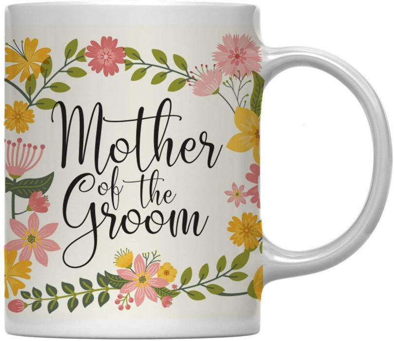 Floral Flowers Wedding Party Ceramic Coffee Mug-Set of 1-Andaz Press-Mother of the Groom-