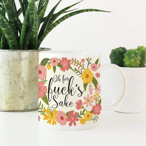Floral Flowers with Coffee Mug Gift, Oh for Fuck's Sake-Set of 1-Andaz Press-