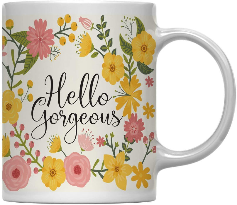 Floral Flowers with Funny Rude Quote Ceramic Coffee Mug-Set of 1-Andaz Press-Do Epic Shit-