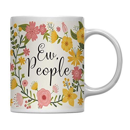 Floral Flowers with Funny Rude Quote Ceramic Coffee Mug-Set of 1-Andaz Press-Do Epic Shit-