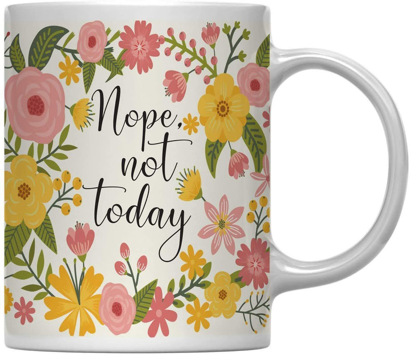 Floral Flowers with Funny Rude Quote Ceramic Coffee Mug-Set of 1-Andaz Press-Do Epic Shit-