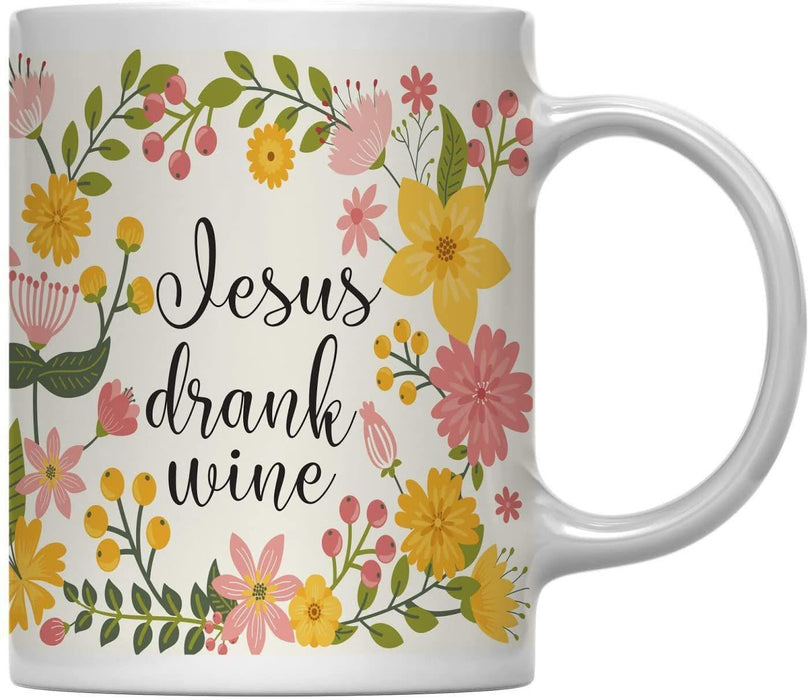 Floral Flowers with Funny Rude Quote Ceramic Coffee Mug-Set of 1-Andaz Press-Do Epic Shit-