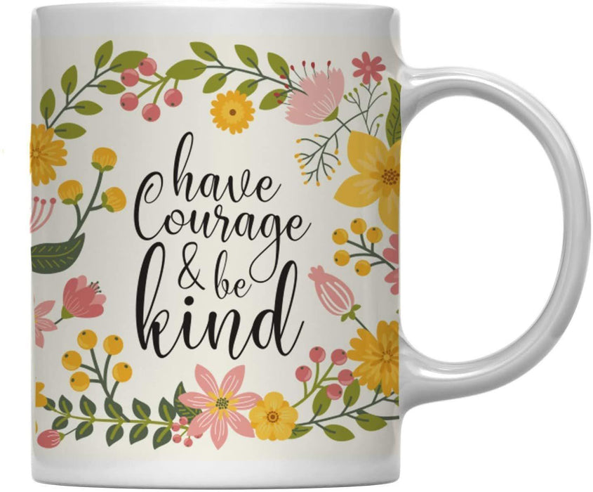 Floral Flowers with Funny Rude Quote Ceramic Coffee Mug-Set of 1-Andaz Press-Do Epic Shit-