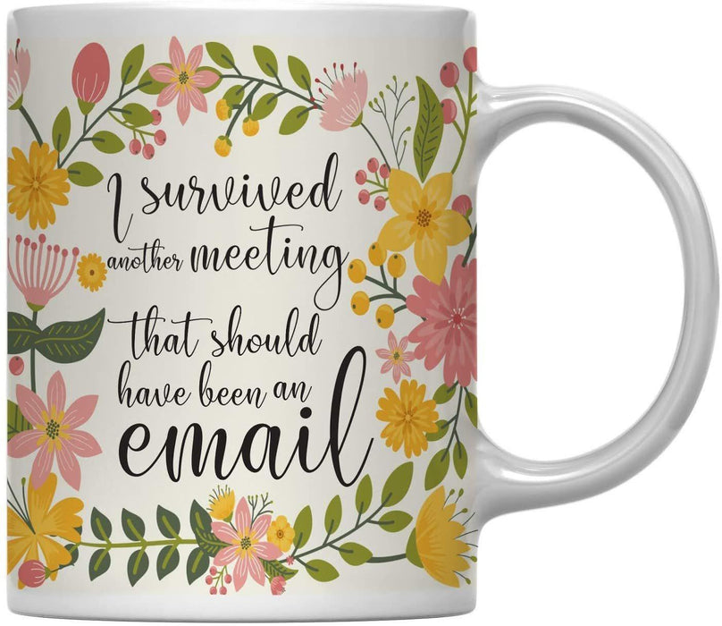 Floral Flowers with Funny Rude Quote Ceramic Coffee Mug-Set of 1-Andaz Press-Fucking Finally-