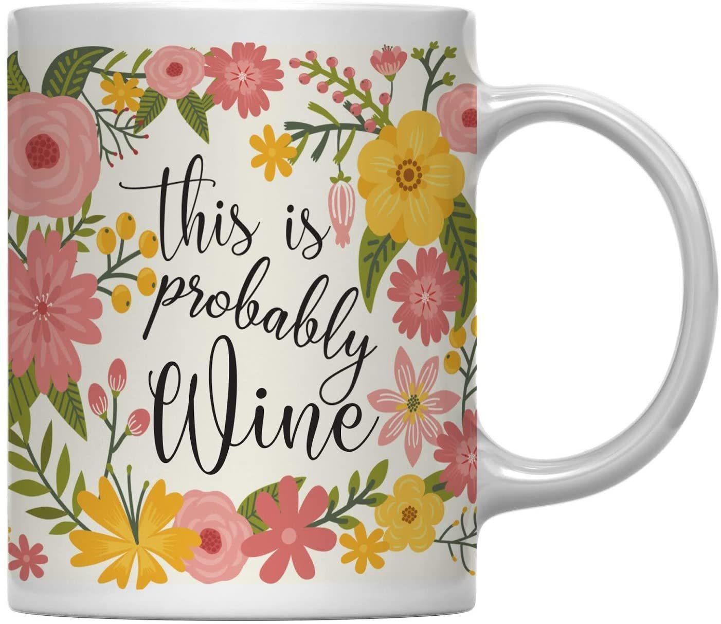 Floral Flowers with Funny Rude Quote Ceramic Coffee Mug-Set of 1-Andaz Press-Do Epic Shit-