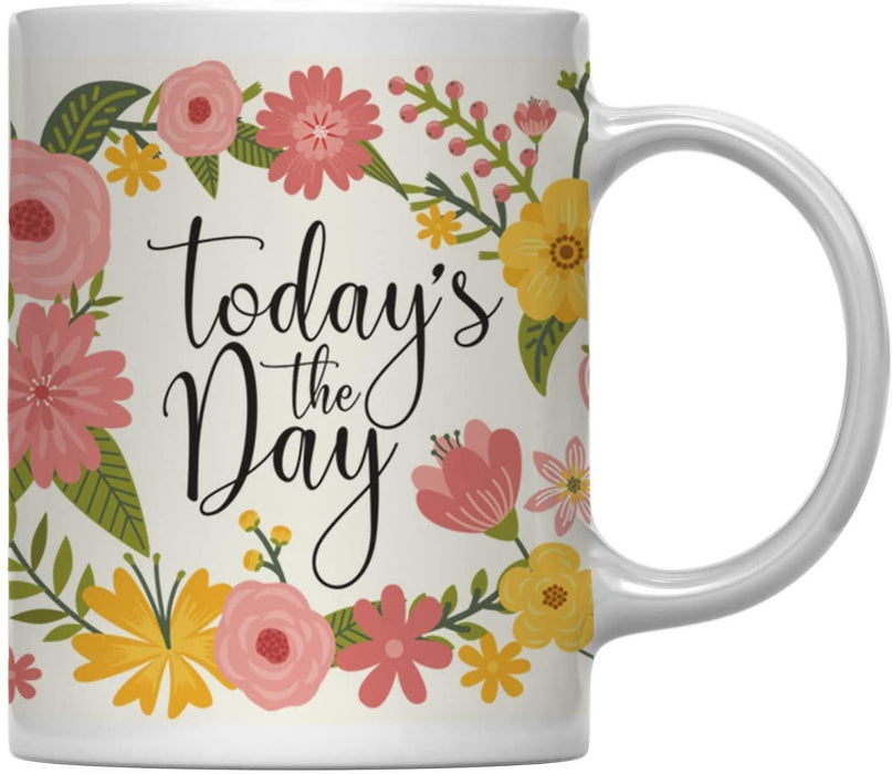 Floral Flowers with Inspirational Quote Ceramic Coffee Mug-Set of 1-Andaz Press-Do All The Good That You Can-