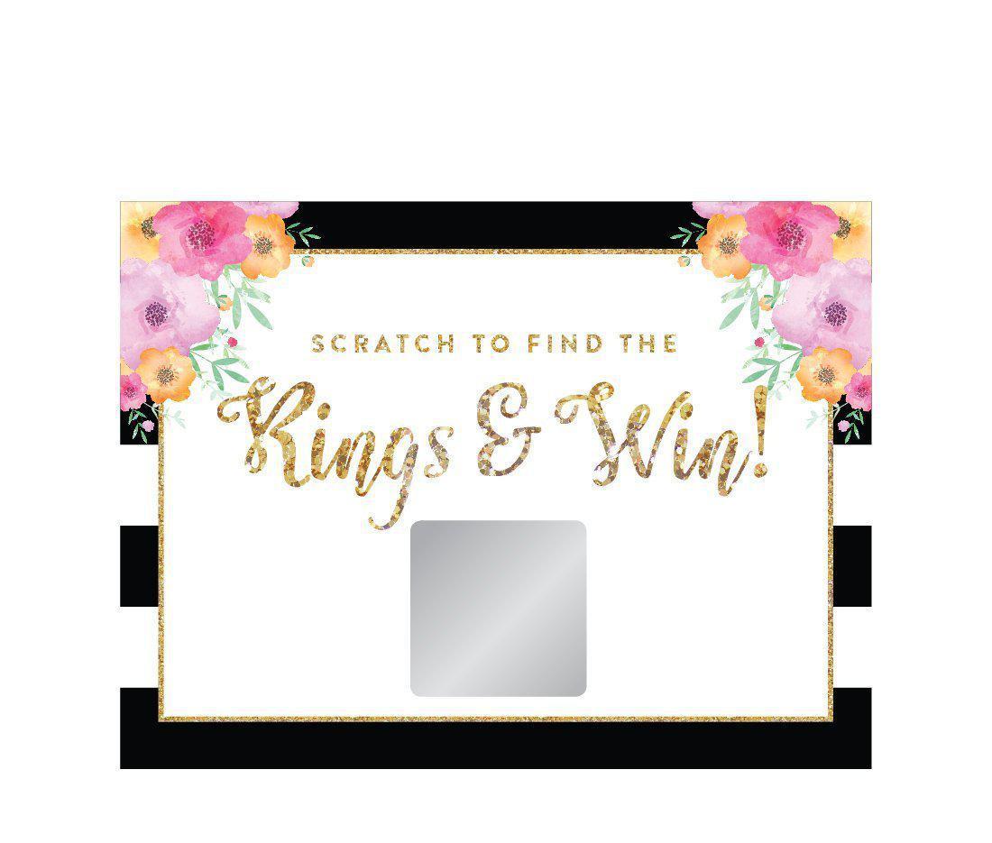 Floral Gold Glitter Wedding Bridal Shower Game Scratch Cards-Set of 30-Andaz Press-