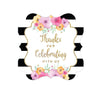 Floral Gold Glitter Wedding Fancy Frame Gift Tags, Thanks for Celebrating With Us-Set of 24-Andaz Press-