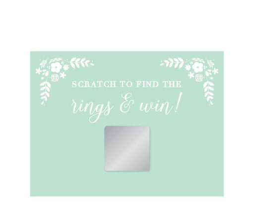 Floral Mint Green Wedding Bridal Shower Game Scratch Cards-Set of 30-Andaz Press-