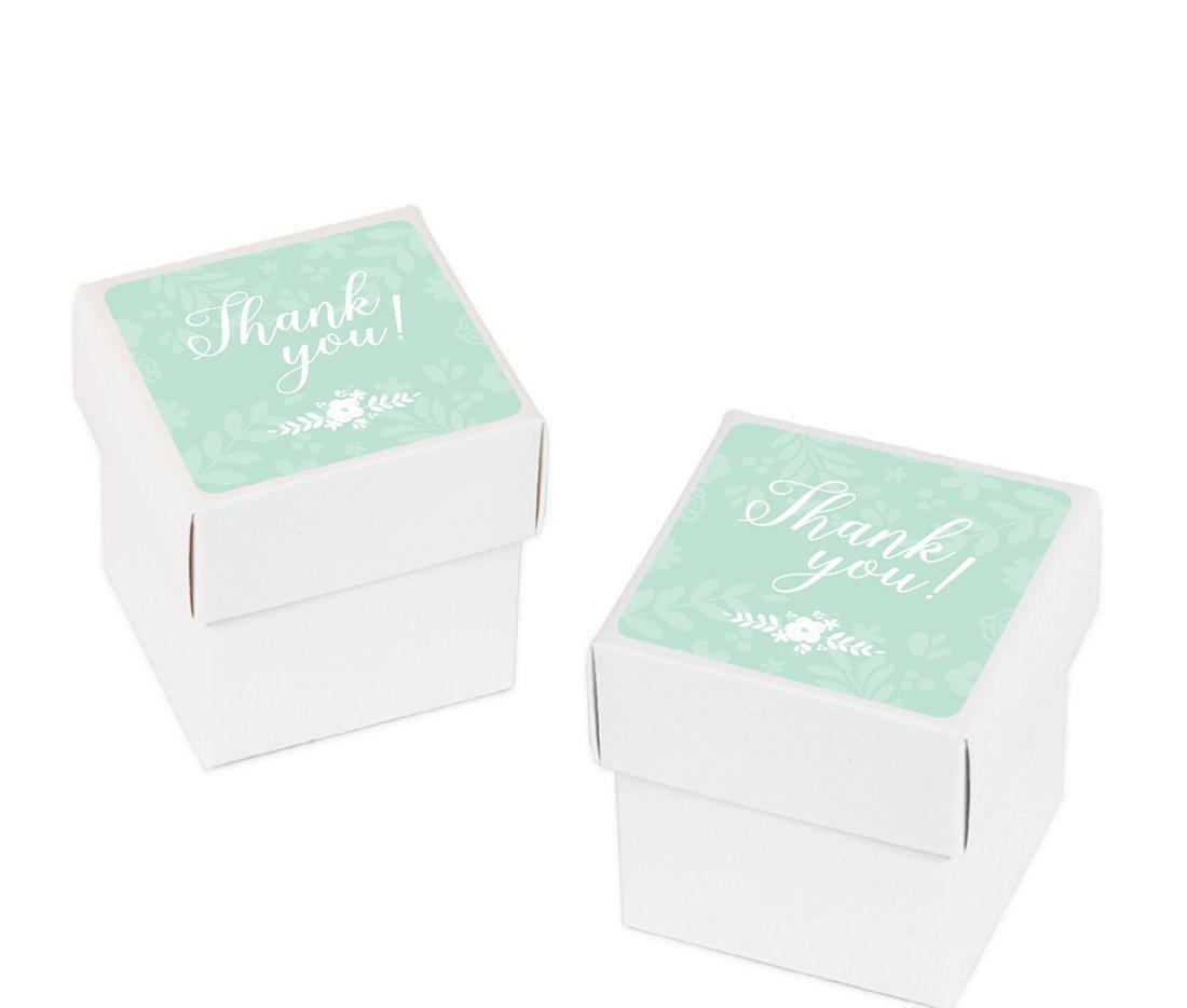 Floral Mint Green Wedding Favor Box DIY Party Favors Kit, Thank You-Set of 20-Andaz Press-