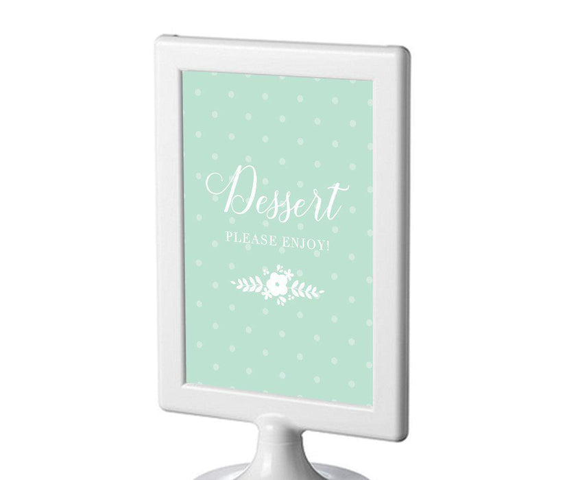 Floral Mint Green Wedding Framed Party Signs-Set of 1-Andaz Press-Mr. & Mrs.-