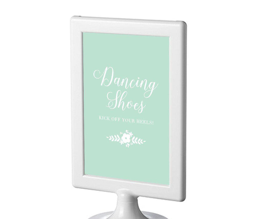 Floral Mint Green Wedding Framed Party Signs-Set of 1-Andaz Press-Mr. & Mrs.-