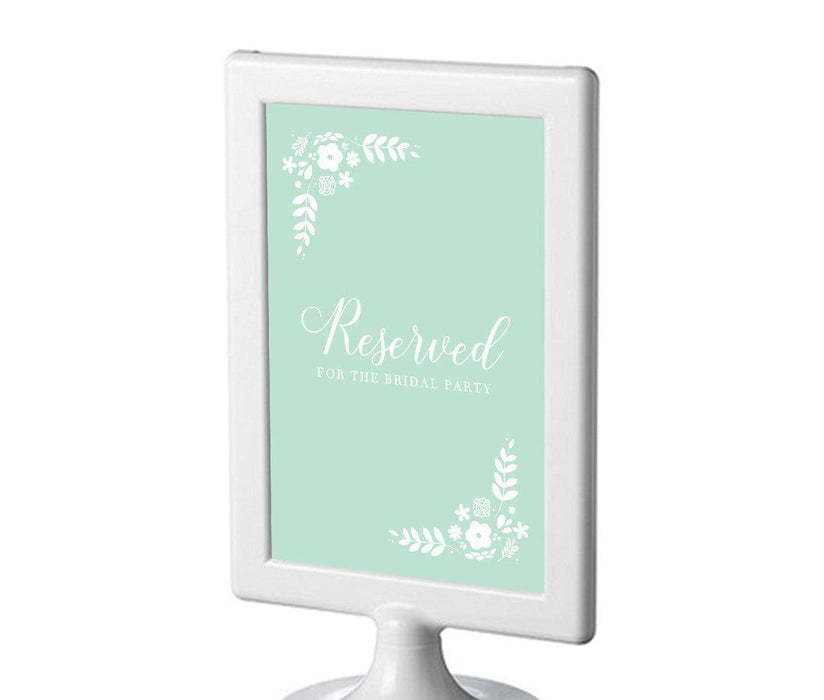 Floral Mint Green Wedding Framed Party Signs-Set of 1-Andaz Press-Reserved For The Bridal Party-