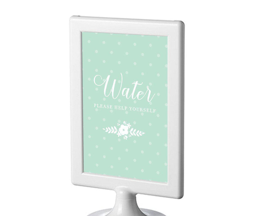 Floral Mint Green Wedding Framed Party Signs-Set of 1-Andaz Press-Water-