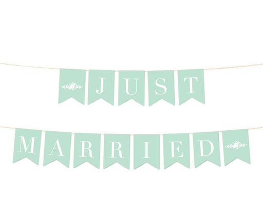 Floral Mint Green Wedding Hanging Pennant Party Banner with String-Set of 1-Andaz Press-Bride To Be-