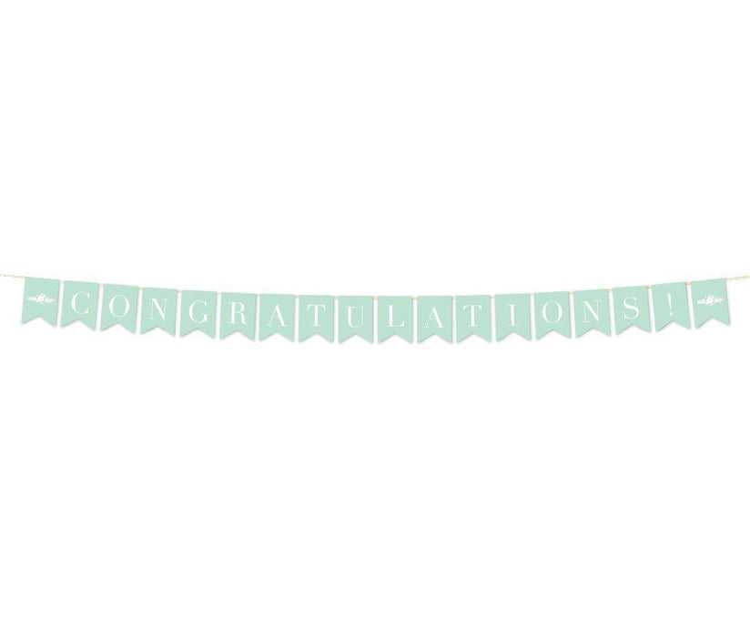 Floral Mint Green Wedding Hanging Pennant Party Banner with String-Set of 1-Andaz Press-Bride To Be-