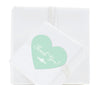 Floral Mint Green Wedding Mini Heart Label Stickers-Set of 75-Andaz Press-