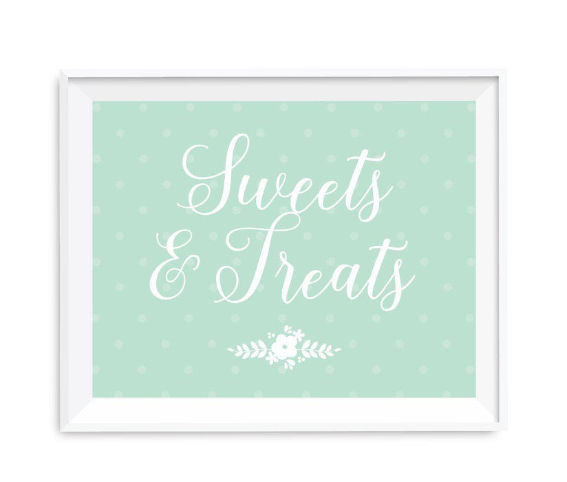 Floral Mint Green Wedding Party Signs-Set of 1-Andaz Press-Mr. & Mrs.-
