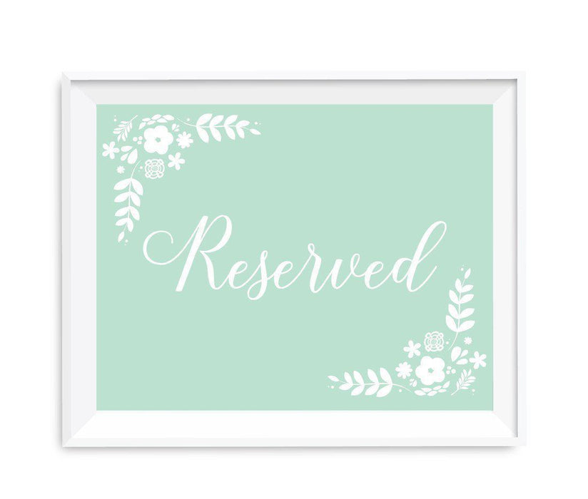 Floral Mint Green Wedding Party Signs-Set of 1-Andaz Press-Reserved-