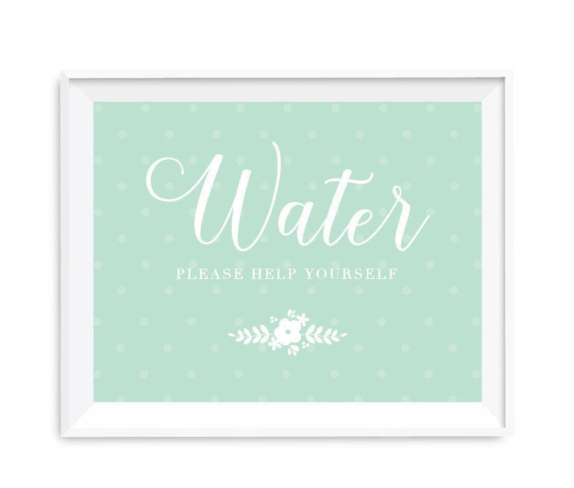 Floral Mint Green Wedding Party Signs-Set of 1-Andaz Press-Water-