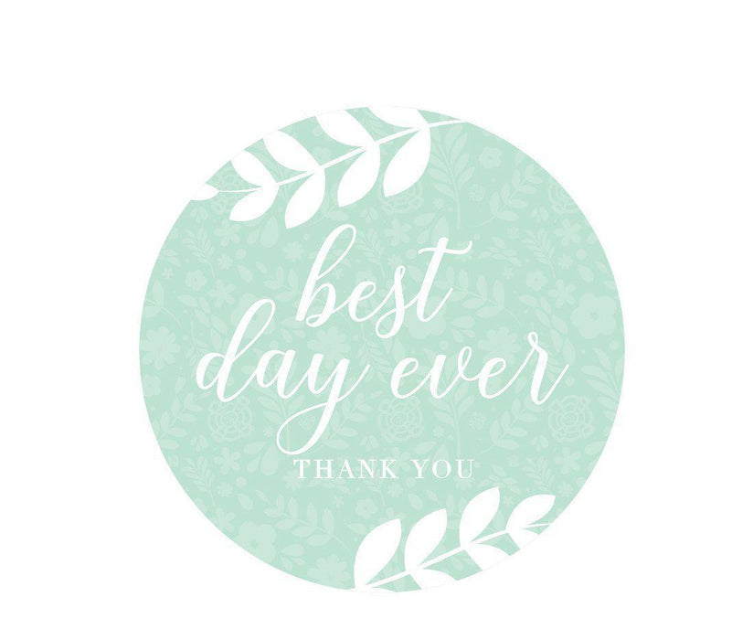 Floral Mint Green Wedding Popcorn Box DIY Party Favors Kit, Best Day Ever-Set of 24-Andaz Press-