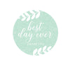 Floral Mint Green Wedding Popcorn Box DIY Party Favors Kit, Best Day Ever-Set of 24-Andaz Press-
