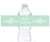 Floral Mint Green Wedding Water Bottle Label Stickers-Set of 20-Andaz Press-