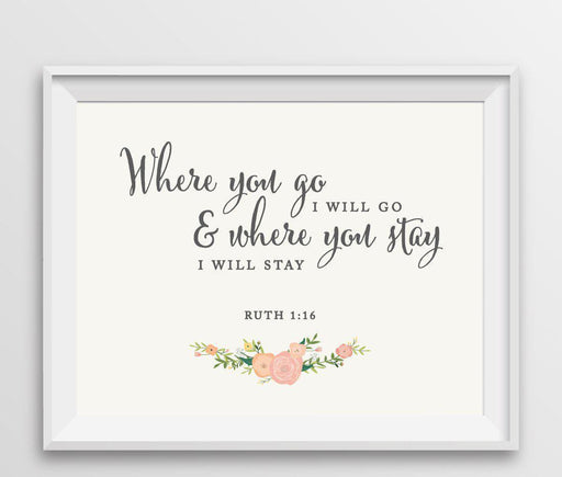 Floral Roses Biblical Quotes Wedding Signs-Set of 1-Andaz Press-Solomon 3:4 - I Have Found The One-