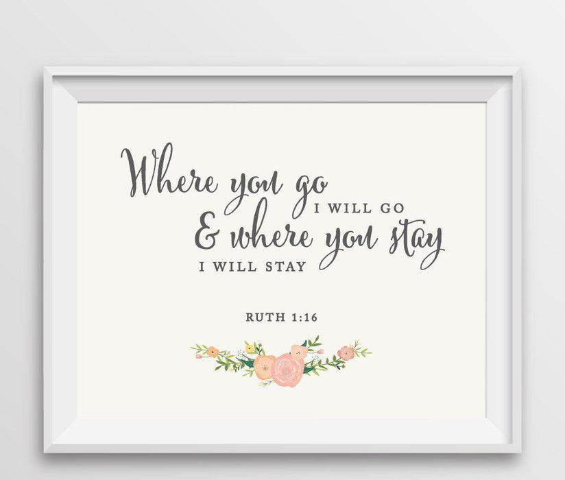 Floral Roses Biblical Quotes Wedding Signs-Set of 1-Andaz Press-Solomon 3:4 - I Have Found The One-