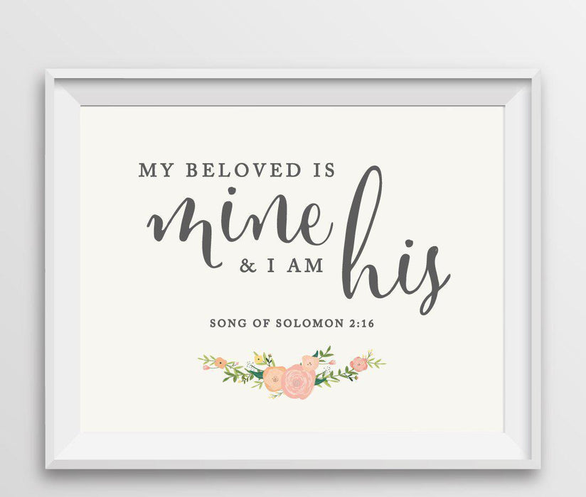 Floral Roses Biblical Quotes Wedding Signs-Set of 1-Andaz Press-Solomon 3:4 - I Have Found The One-