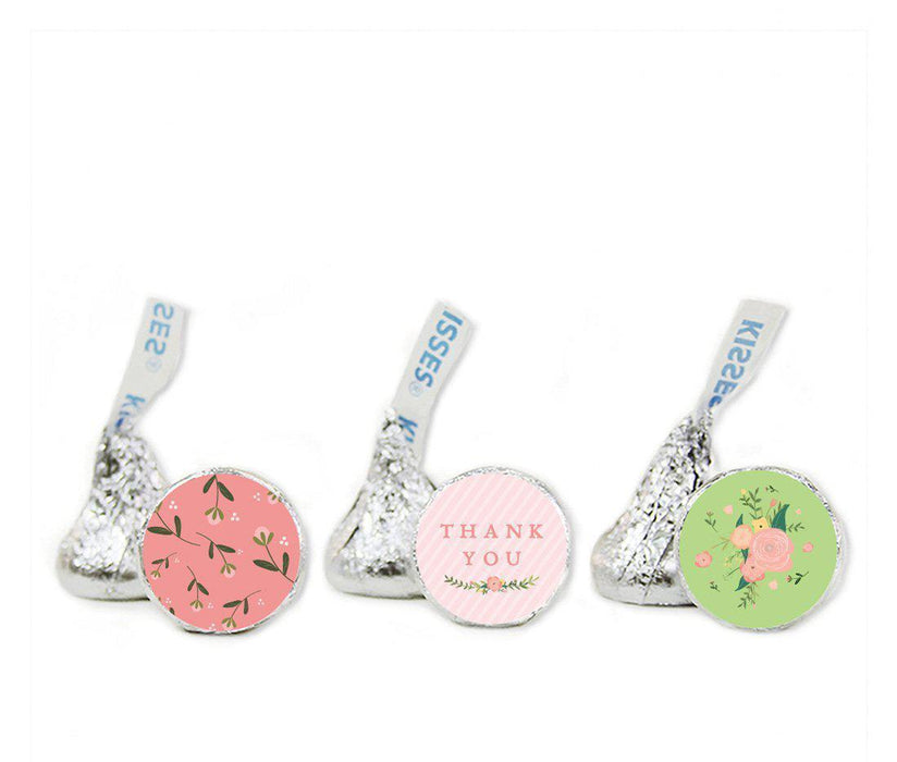 Floral Roses Girl Baby Shower Hershey's Kisses Favor Labels-Set of 216-Andaz Press-Party-