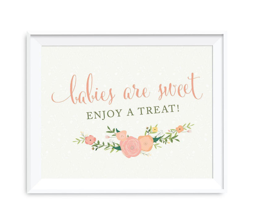 Floral Roses Girl Baby Shower Party Signs-Set of 1-Andaz Press-Thank You For Celebrating With Us!-