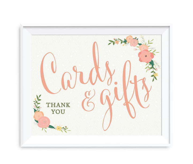 Floral Roses Girl Baby Shower Party Signs-Set of 1-Andaz Press-Cards & Gifts-