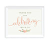 Floral Roses Girl Baby Shower Party Signs-Set of 1-Andaz Press-Thank You For Celebrating With Us!-