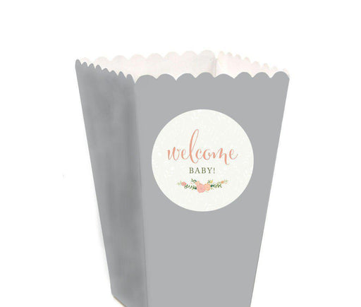 Floral Roses Girl Baby Shower Popcorn Box DIY Party Favors Kit-Set of 24-Andaz Press-