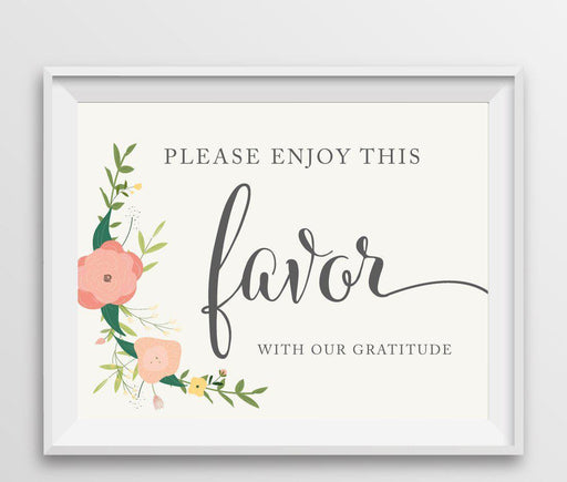 Floral Roses Wedding Favor Party Signs-Set of 1-Andaz Press-Please Take One-