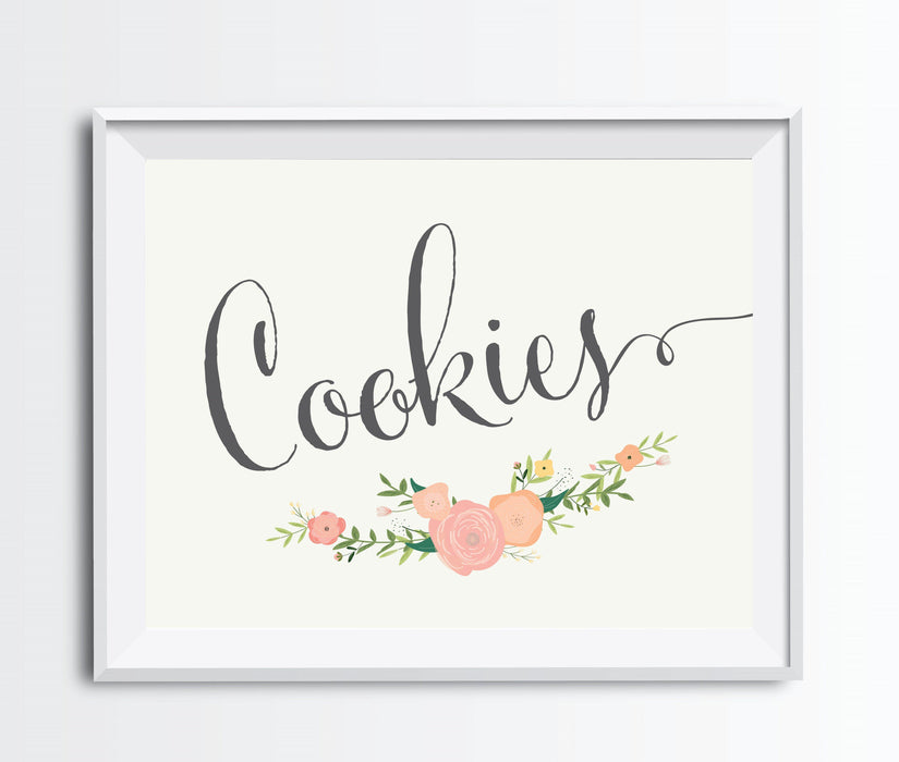 Floral Roses Wedding Favor Party Signs-Set of 1-Andaz Press-Cookies-
