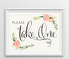 Floral Roses Wedding Favor Party Signs-Set of 1-Andaz Press-Please Take One-