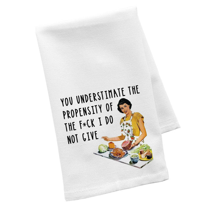 Flour Sack Tea Towels, Kitchen Gifts for Mom, Daughter, Couples, Set of 1-Set of 1-Andaz Press-You underestimate the propensity-