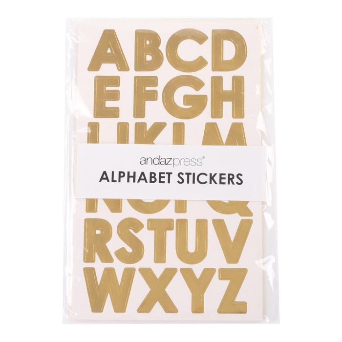 Foil Alphabet Sticker Letters-Set of 1-Andaz Press-Gold-