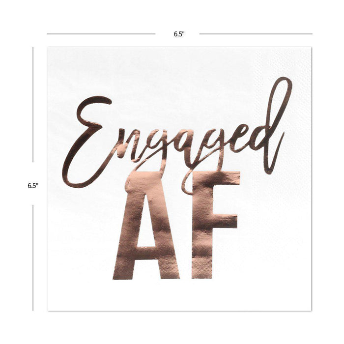 Foil Engaged AF Tableware Napkins-Set of 50-Andaz Press-