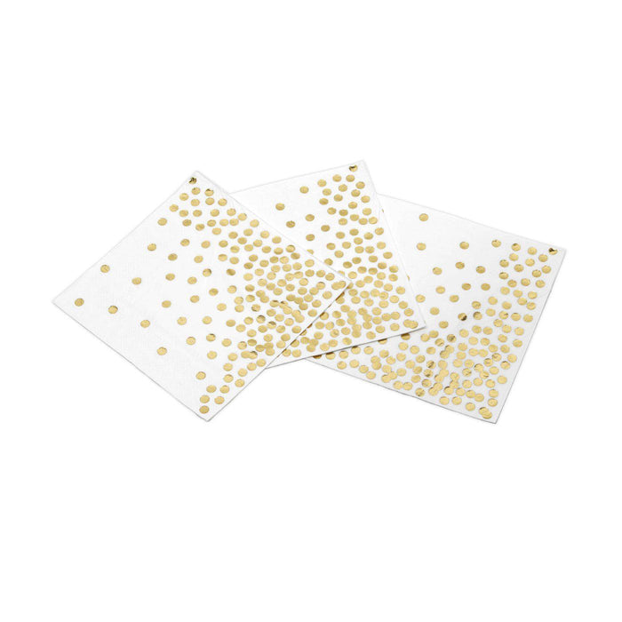 Foil Polka Dot Tableware Napkins-Set of 50-Andaz Press-Silver-