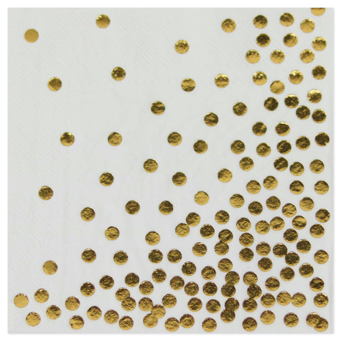 Foil Polka Dot Tableware Napkins-Set of 50-Andaz Press-Gold-