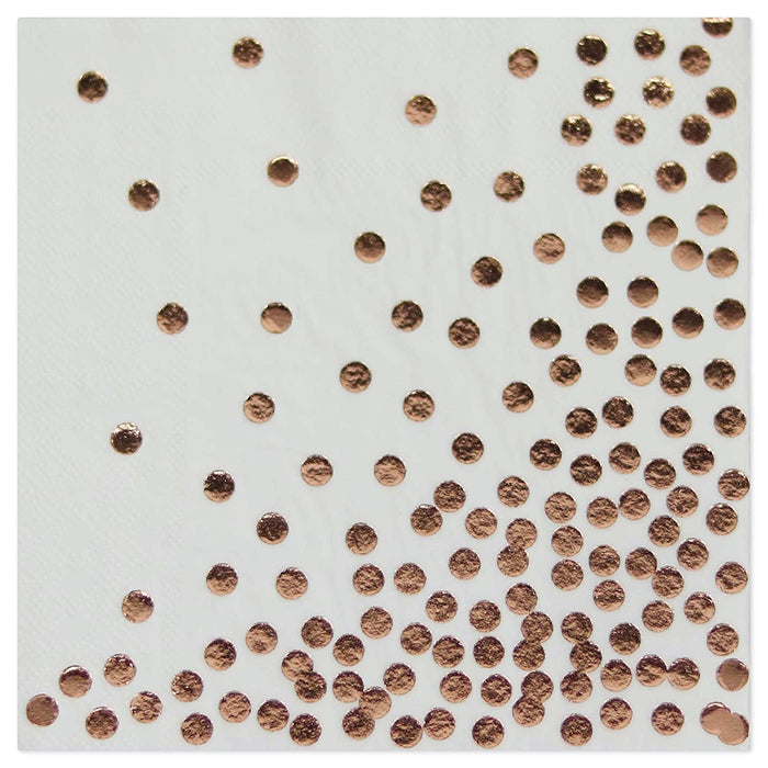 Foil Polka Dot Tableware Napkins-Set of 50-Andaz Press-Rose Gold-