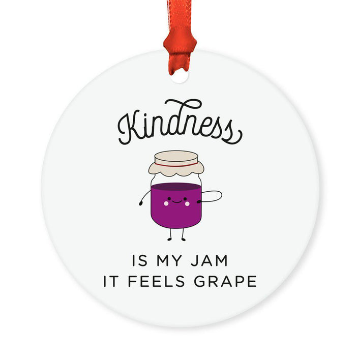 Food Pun 1 Round MDF Christmas Tree Ornaments-set of 1-Andaz Press-Chai-