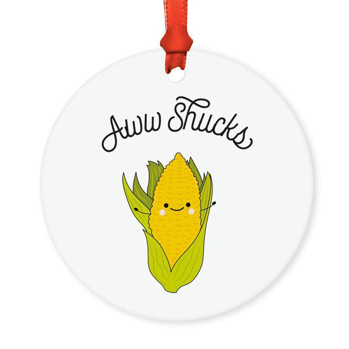 Food Pun 1 Round MDF Christmas Tree Ornaments-set of 1-Andaz Press-Chai-