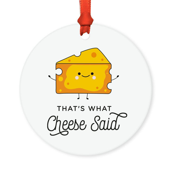 Food Pun 1 Round MDF Christmas Tree Ornaments-set of 1-Andaz Press-Chai-